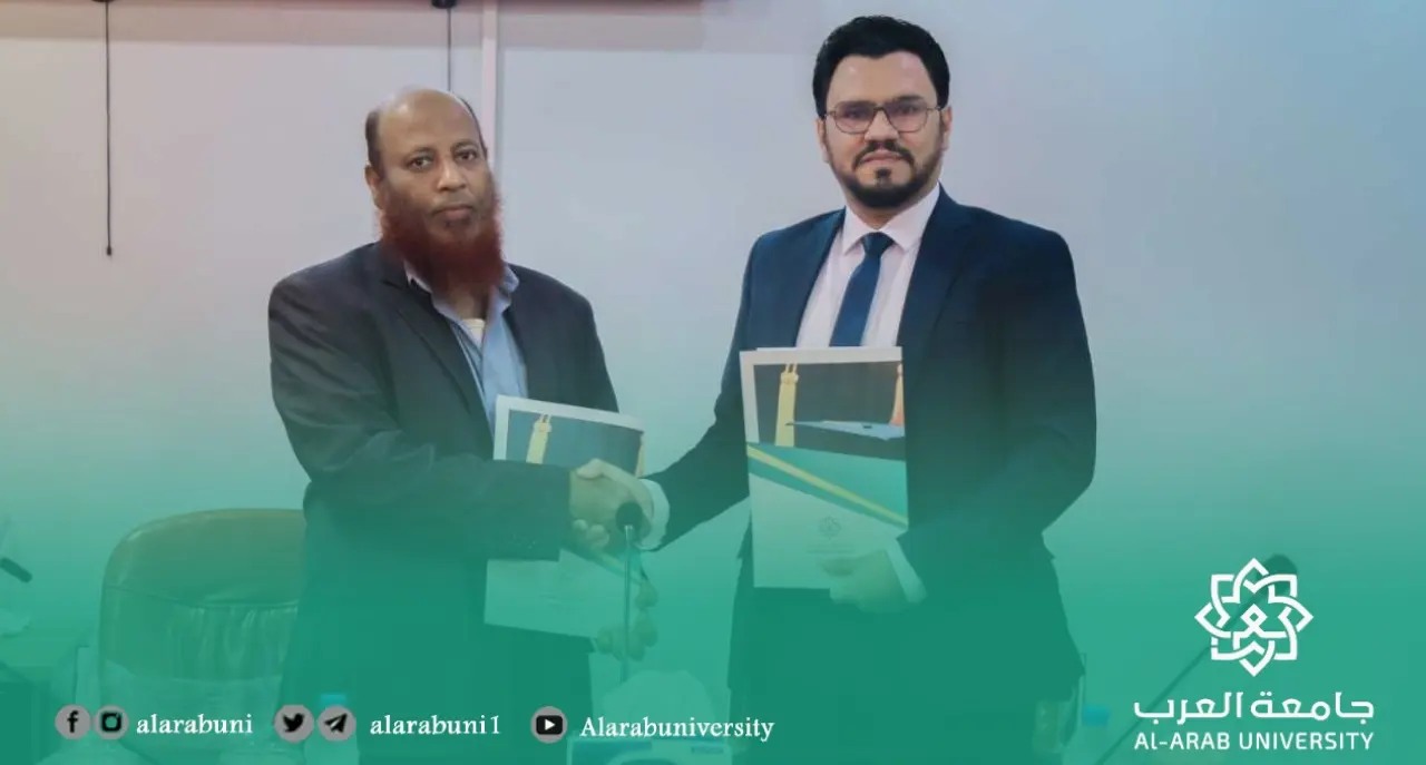 توقيع مذكرة تفاهم بين كلية الهندسة وتقنية المعلومات بجامعة العرب وشركة وسيلة للإستشارات الهندسية والمقاولات